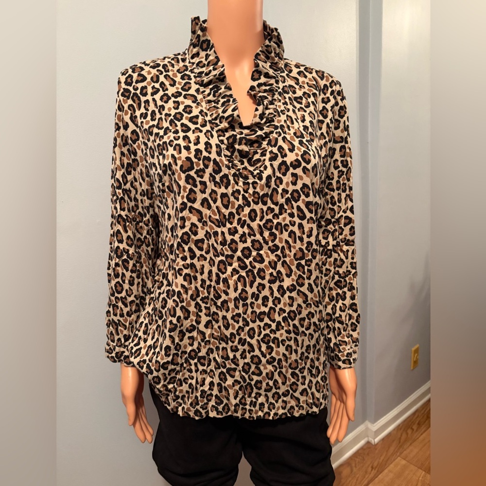Crown & Ivy Animal Print Blouse